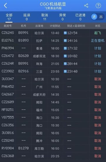 郑州机场<em>停运了吗</em>？回应：航班数量减少但并未停运