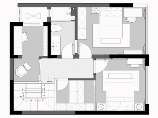 125平中式风三居室简洁大气，用蓝色做点缀，凸显空间气质