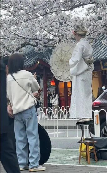 女子穿和服在鸡鸣寺樱花下拍照？警方回应