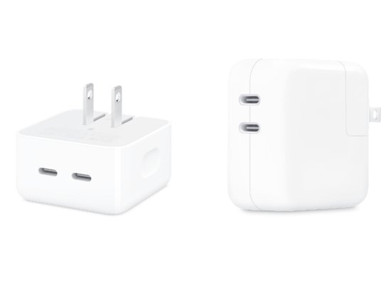 支持两部设备同时充电，苹果 35W 双 USB-C 端口<em>电源适配器</em>充电...