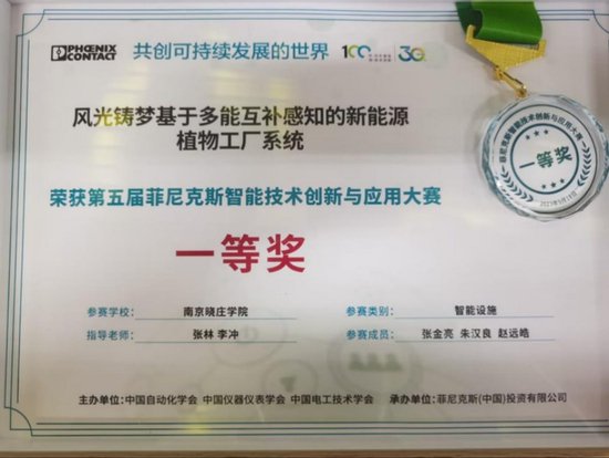 南京晓庄学院学子获第五届菲尼克斯智能技术创新与应用大赛全国...