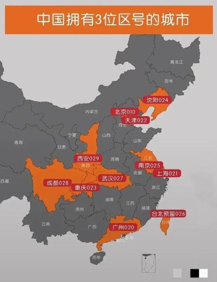 我国拥有3位<em>区号</em>的城市，广州拿下020太厉害！上海也只能拿021...