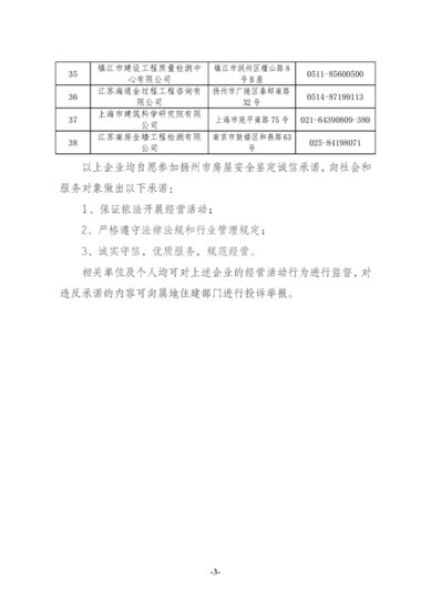关于更新<em>扬州市房屋</em>安全鉴定单位名录库的公告