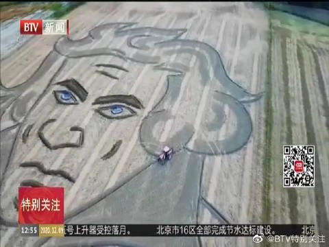 意大利艺术家驾驶拖拉机在农田上画出<em>达芬奇</em>巨幅画像