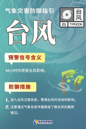 注意！珠海<em>台风白色预警信号</em>生效！