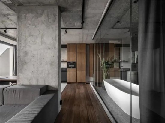 <em>80平米</em>工业风穷装 有160平的视觉效果 实木地板和家具露富
