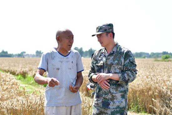 安徽阜阳：退役军人帮助农民抢收小麦