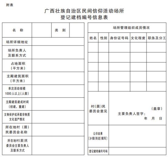 广西壮族自治区民间信仰活动场所管理暂行办法