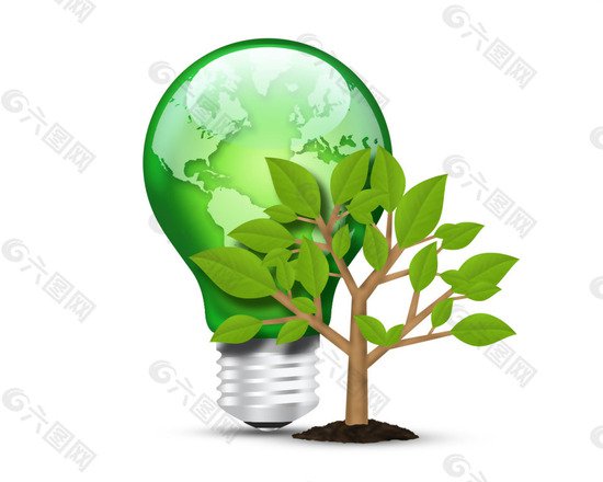 <em>绿色</em>灯泡与树木icon图标