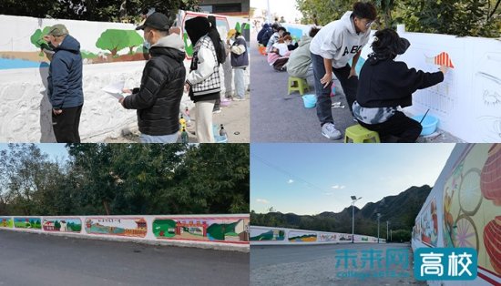 北京青年政治学院<em>信息传媒</em>艺术学院在红庙村开展文化墙绘活动