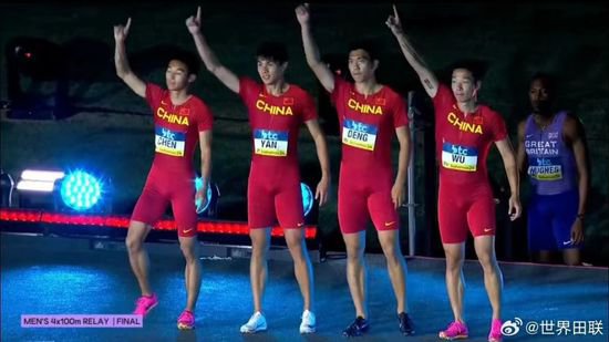 巴黎奥运会｜世界田联接力赛中国队男子4X100米接力位列第六