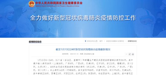 搜狐医药 | 国家卫健委：1月13日新增确诊201例，本土143例