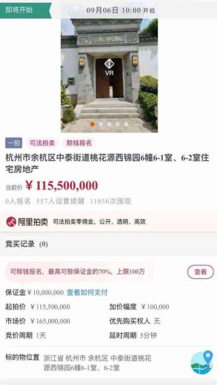 杭州“最贵法拍房”起拍<em>价</em>超1亿<em> 装修</em>花了7000多万元