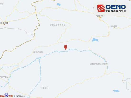 新疆<em>阿克苏</em>地区库车市发生3.1级地震 震源深度20公里