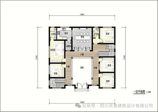 贵州织金二层中式四合院别墅，占地面积207平方，带挑空堂屋