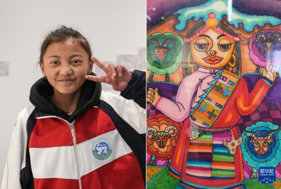西藏首届<em>特殊</em>教育学校学生美术作品展开展