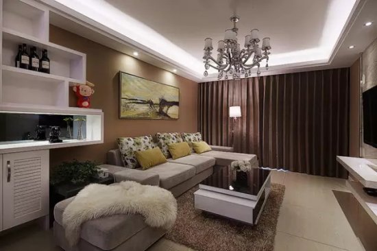 100平现代风二居室，最喜欢电视墙的造型，平整、美观<em>又大气</em>