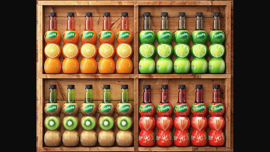 深圳果汁包装公司分享：橙子图案的果汁<em>包装设计</em>