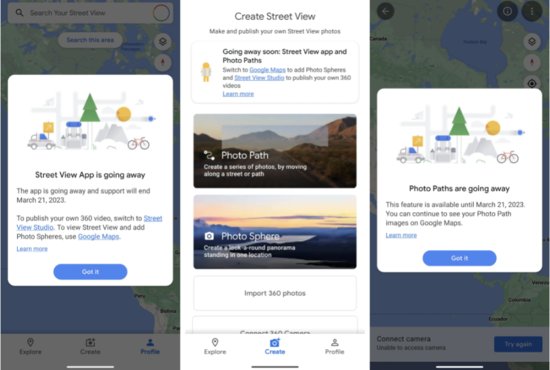 <em>谷歌</em>街景独立 App 将于 2023 年停止运营
