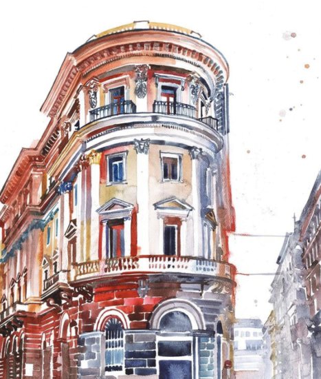 波兰画家笔下的“糖果风”水彩画，把城市建筑，变成靓丽的风景