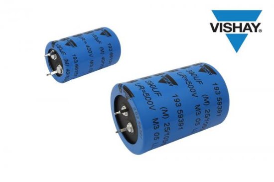 Vishay推出<em>卡扣</em>式功率铝电容器提高功率密度，延长使用寿命