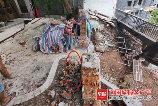 <em>南宁</em>一<em>别墅</em>正在拆围墙，突然柱子倒塌，女工人被压后身亡