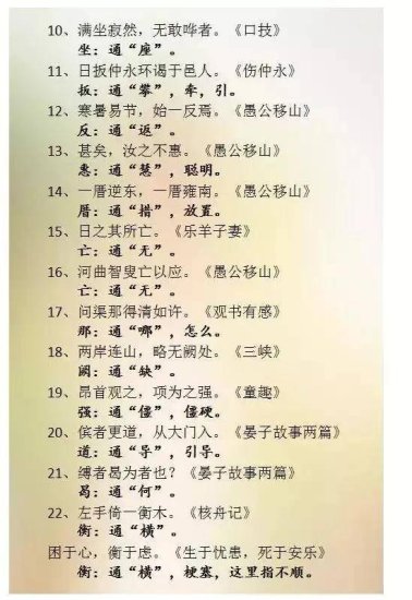 初中语文必备：58个<em>通假字</em>+25个异义词+22个词类活用！