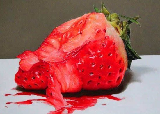 80后画家画了一颗“烂<em>草莓</em>”，卖出20万，细节惊艳众人