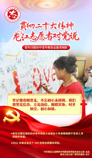 “贯彻二十大精神·龙江志愿者对党说”主题系列宣传第十五期