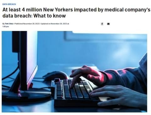 美国医疗<em>公司</em>泄露患者敏感信息 400万纽约人受影响