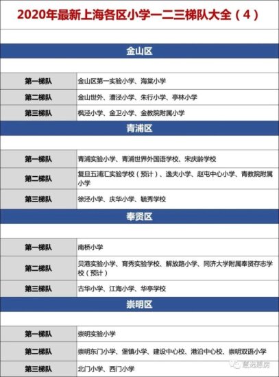 2020年新 上海各区小学 一、 二 、三梯队<em> 大全</em>！供<em>参考</em>！
