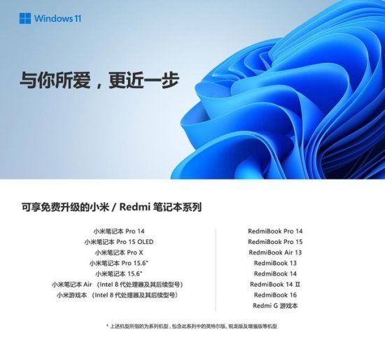 <em>小米笔记</em>本Windows 11升级计划公布