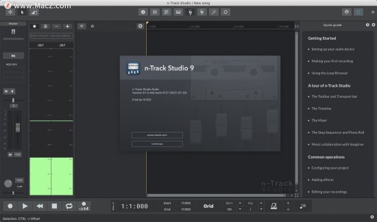n-Track Studio 9 for Mac(<em>专业</em>录音和<em>音频编辑软件</em>)v9.1.4.4127