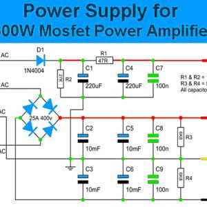 600W MOSFET功率放大器<em>电路图</em>及PCB<em>设计</em>