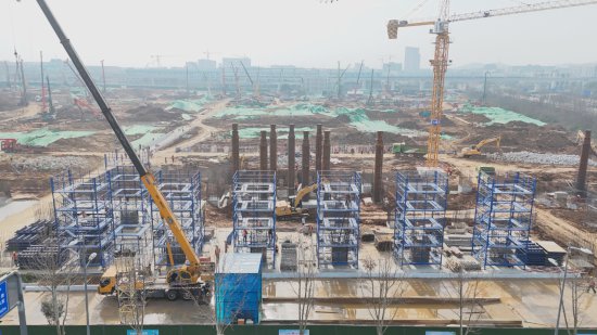 南京滨江车辆段项目进入地上结构施工