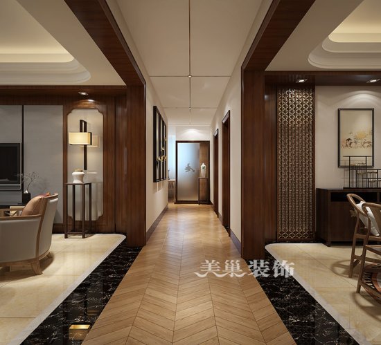 新中式168平四居室，16万打造时尚魅力的东方之美