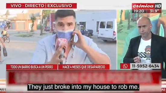 阿根廷一记者工作时得知自己<em>家被盗</em> 中断直播赶回家